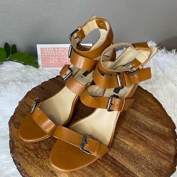 Zara basic brown strappy sandals size 8 - Picture 2 of 10